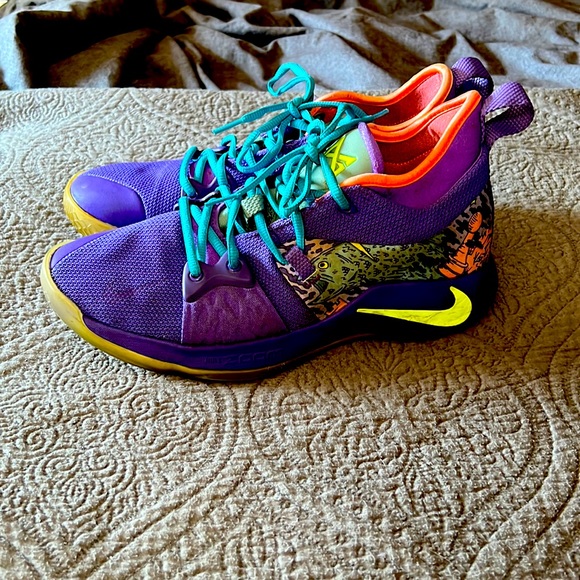 Nike PG 2s mamba mentality!! size 9 1/2 purple highlighter - Picture 2 of 4
